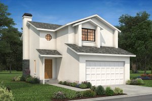 Adobe / Southwestern Exterior - Front Elevation Plan #1-1069
