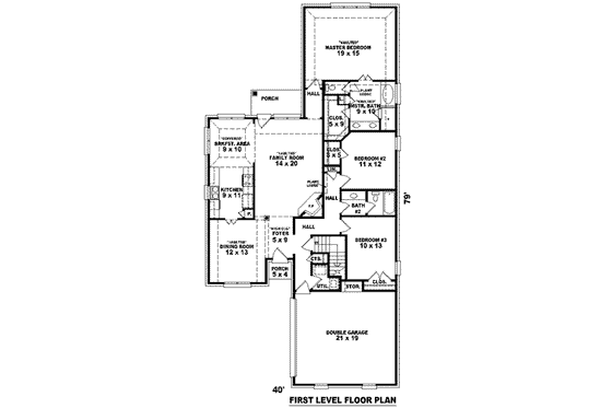 Floor Plan - Main Floor for Traditional House Plan #81-926 - 3 bed, 2 bath