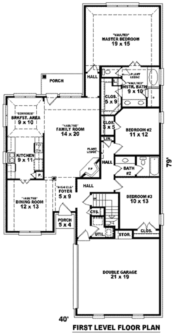 Floor Plan - Main Floor for Traditional House Plan #81-926 - 3 bed, 2 bath