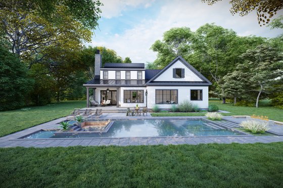 Exterior - Rear Elevation 1 for Craftsman House Plan #1094-6 - 3 bed, 2.5 bath