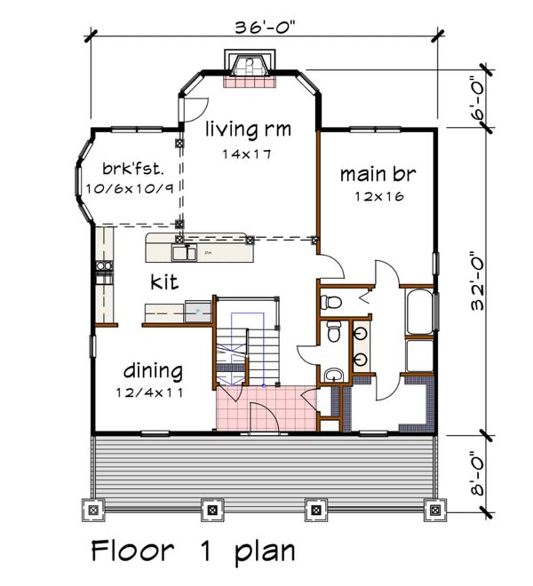House Plan Design - Craftsman Floor Plan - Main Floor Plan #79-234