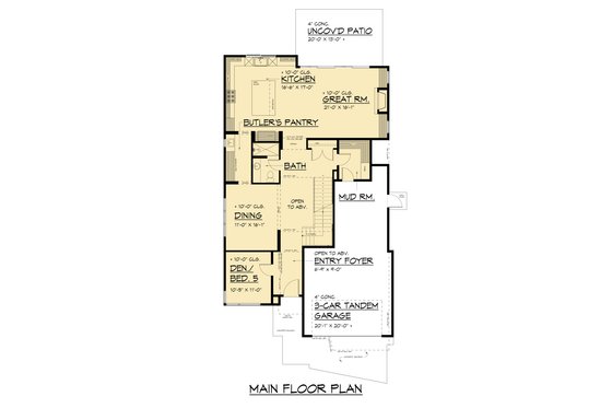 Floor Plan - Main Floor for Contemporary House Plan #1066-303 - 4 bed, 5 bath