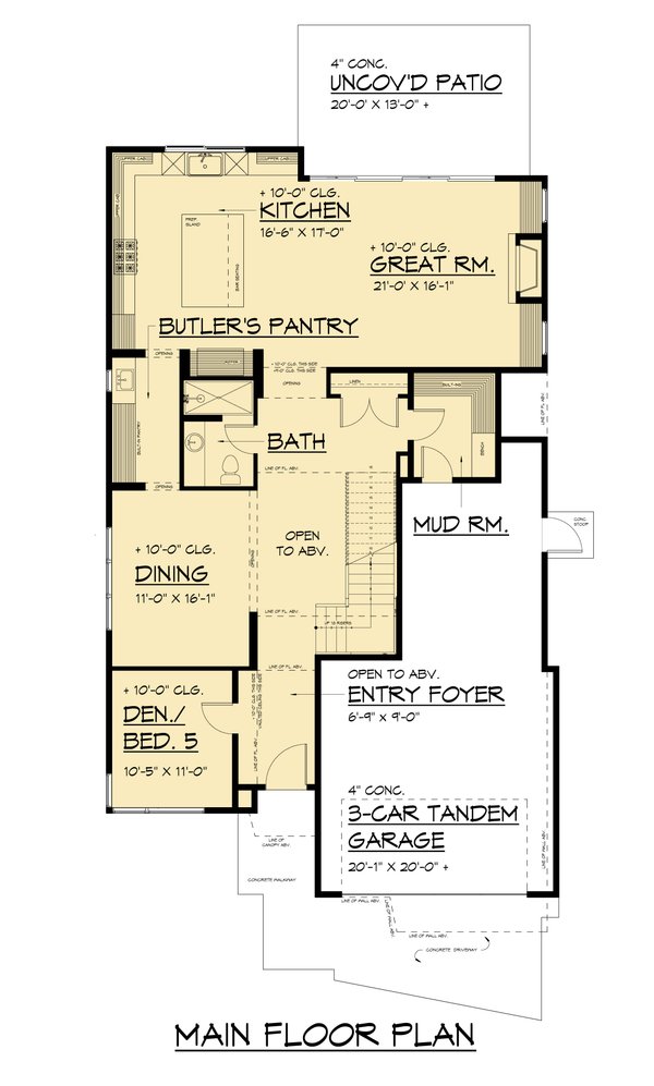 Contemporary Floor Plan - Main Floor Plan #1066-303