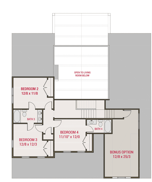 Farmhouse Floor Plan - Upper Floor Plan #461-103