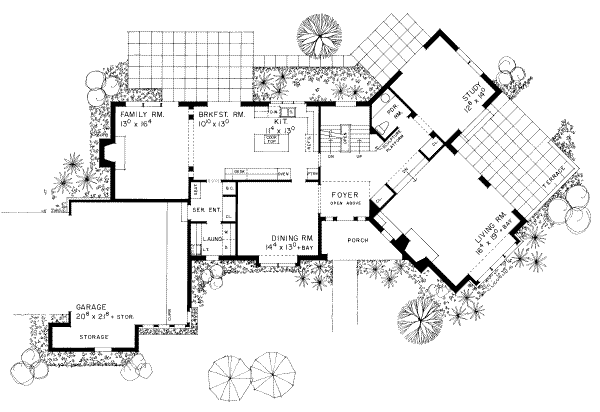 European Floor Plan - Main Floor Plan #72-386