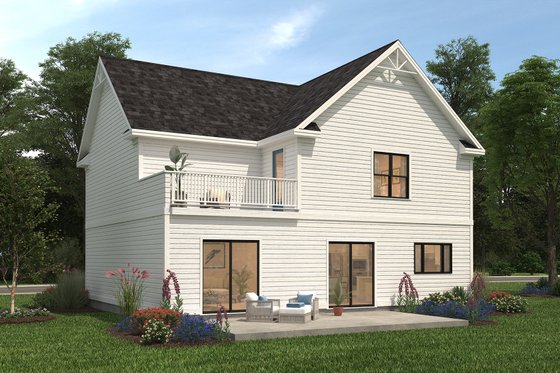 Exterior - Rear Elevation for Traditional House Plan #497-65 - 4 bed, 2.5 bath