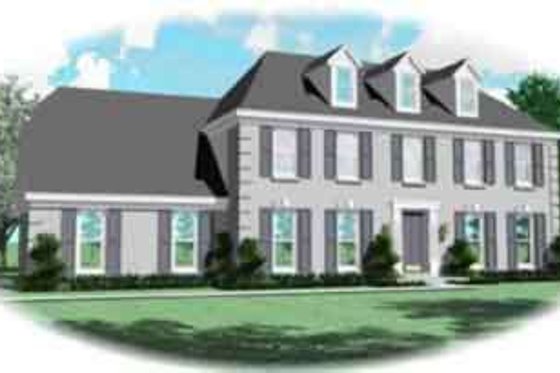 Exterior - Front Elevation for Colonial House Plan #81-486 - 4 bed, 2.5 bath