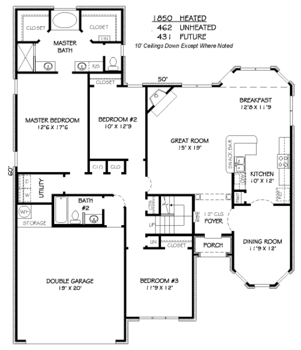 European Floor Plan - Main Floor Plan #424-169