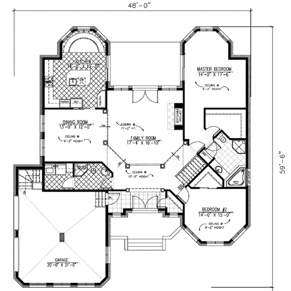 European Floor Plan - Main Floor Plan #138-170