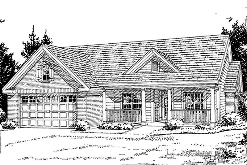 Home Plan - Exterior - Front Elevation 3 for Traditional House Plan #20-379 - 4 bed, 2 bath