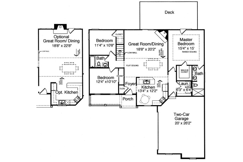 Home Plan - Floor Plan - Main Floor for Ranch House Plan #46-915 - 3 bed, 2 bath