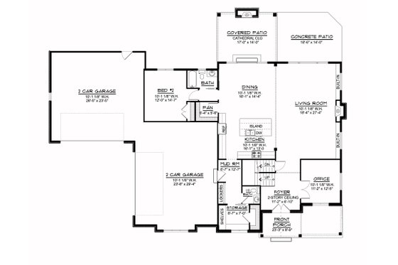 Floor Plan - Main Floor for Farmhouse House Plan #1064-113 - 5 bed, 4.5 bath