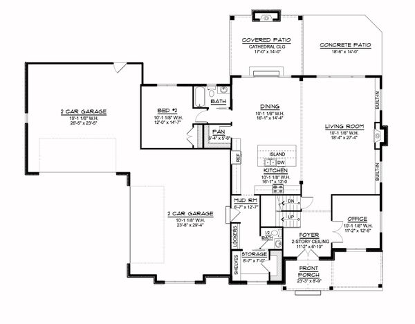Architectural House Design - Farmhouse Floor Plan - Main Floor Plan #1064-113