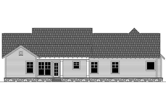 Craftsman style, Bungalow design, rear elevation