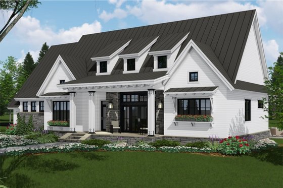 Exterior - Front Elevation 6 for Farmhouse House Plan #51-1137 - 3 bed, 2.5 bath