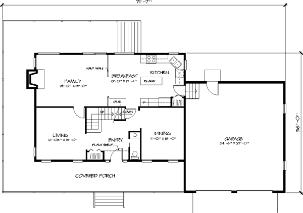Country Floor Plan - Main Floor Plan #320-306
