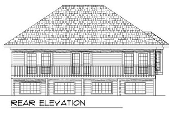 Exterior - Rear Elevation for Ranch House Plan #70-770 - 4 bed, 2 bath
