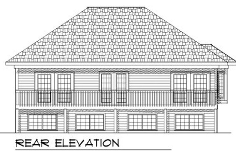 Dream House Plan - Exterior - Rear Elevation for Ranch House Plan #70-770 - 4 bed, 2 bath