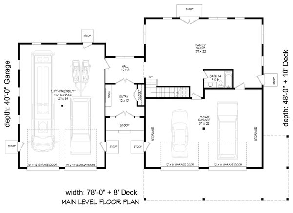 Farmhouse Floor Plan - Main Floor Plan #932-1159