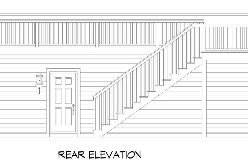 House Blueprint - Exterior - Rear Elevation for Traditional House Plan #932-442, 0 bath
