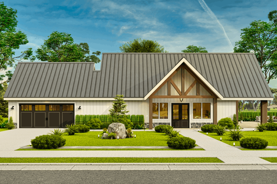 Exterior - Front Elevation 5 for Farmhouse House Plan #119-458 - 3 bed, 2 bath