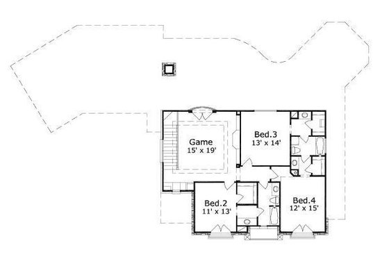 Floor Plan - Upper Floor for European House Plan #411-535 - 4 bed, 3.5 bath