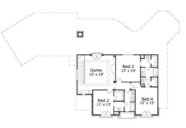 Floor Plan - Upper Floor for European House Plan #411-535 - 4 bed, 3.5 bath