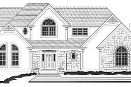 Exterior - Front Elevation for European House Plan #67-232 - 2 bed, 3 bath