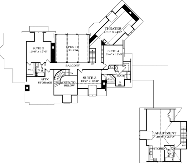 House Design - European Floor Plan - Upper Floor Plan #453-47