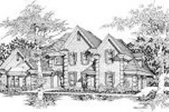 Exterior - Front Elevation for European House Plan #329-300 - 5 bed, 3.5 bath