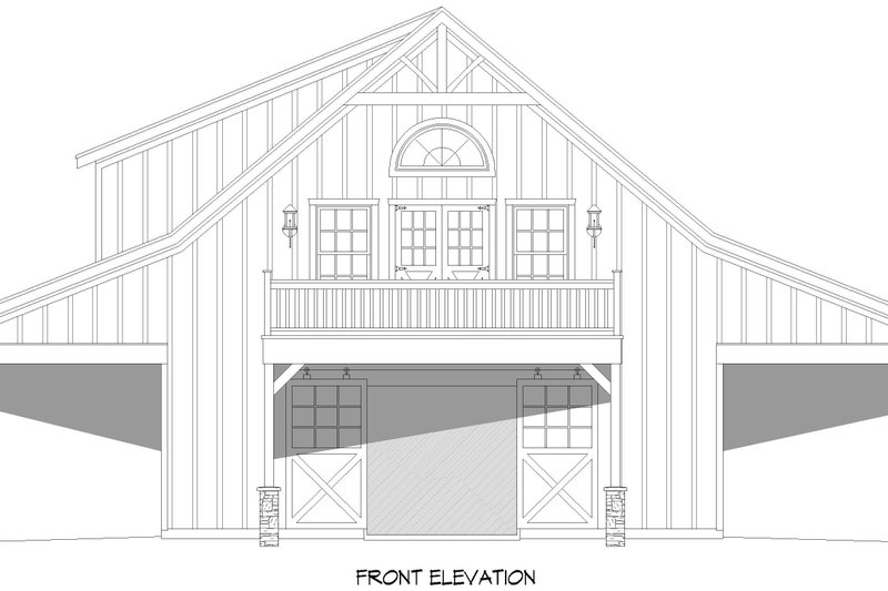 Architectural House Design - Exterior - Front Elevation 3 for Barndominium House Plan #932-1247 - 4 bed, 3 bath