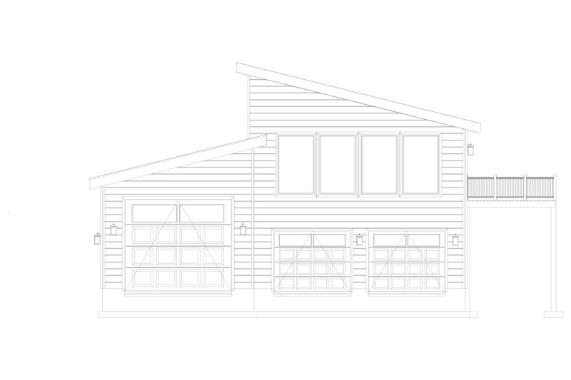 House Blueprint - Exterior - Front Elevation 5 for Modern House Plan #1060-476 - 1 bed, 1.5 bath