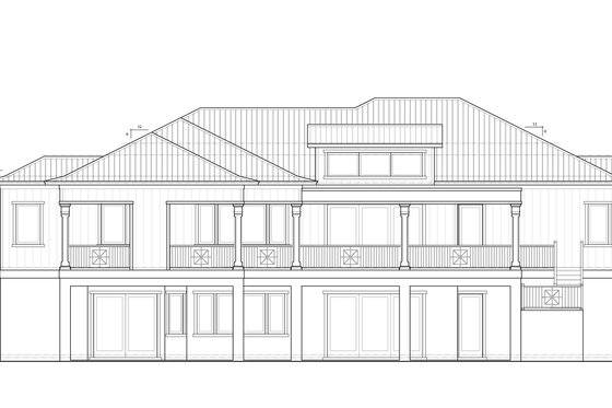 Exterior - Rear Elevation for Cottage House Plan #938-158 - 3 bed, 3.5 bath