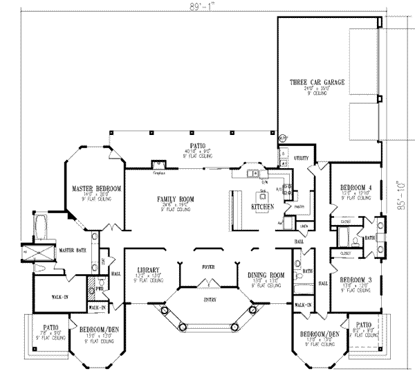 Architectural House Design - Mediterranean Floor Plan - Main Floor Plan #1-812