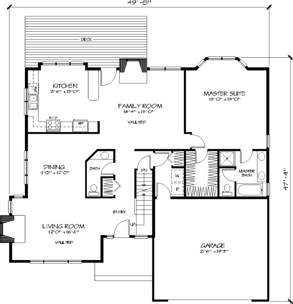 Home Plan - Traditional Floor Plan - Main Floor Plan #320-381