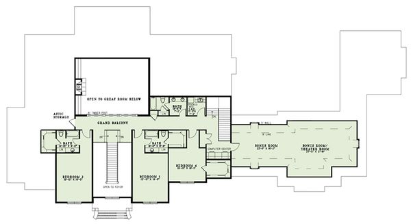 House Blueprint - European Floor Plan - Upper Floor Plan #17-2570