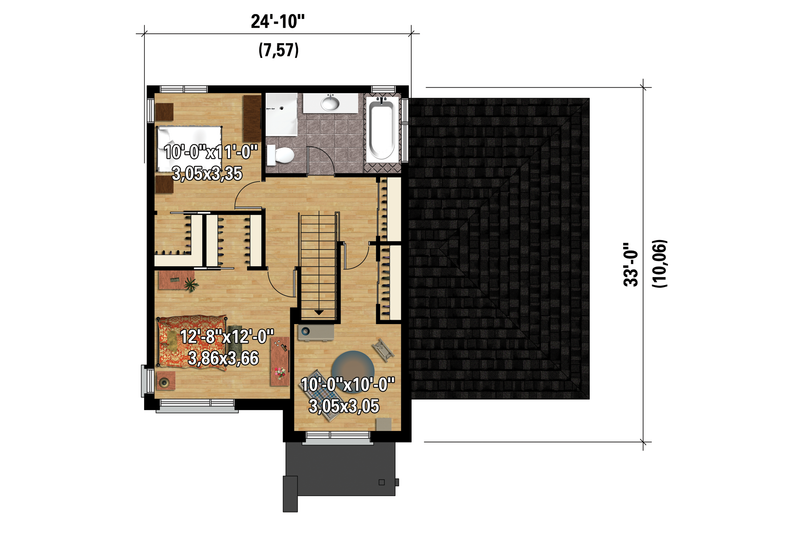 Dream House Plan - Floor Plan - Upper Floor 1 for Contemporary House Plan #25-4294 - 3 bed, 1 bath