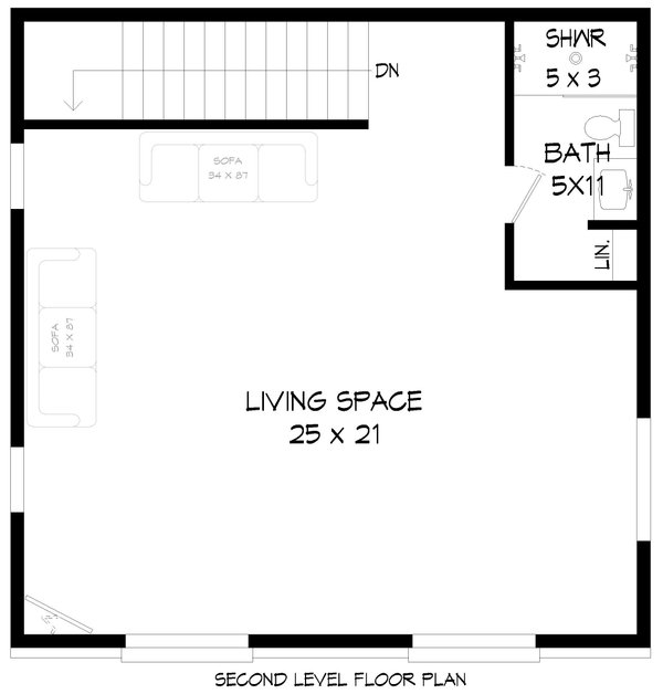 Contemporary Floor Plan - Upper Floor Plan #932-1252