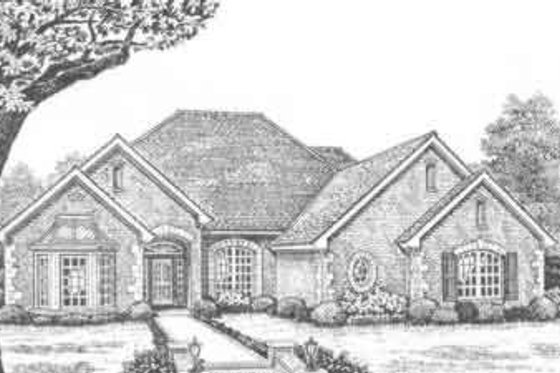 Exterior - Front Elevation for European House Plan #310-366 - 3 bed, 2.5 bath