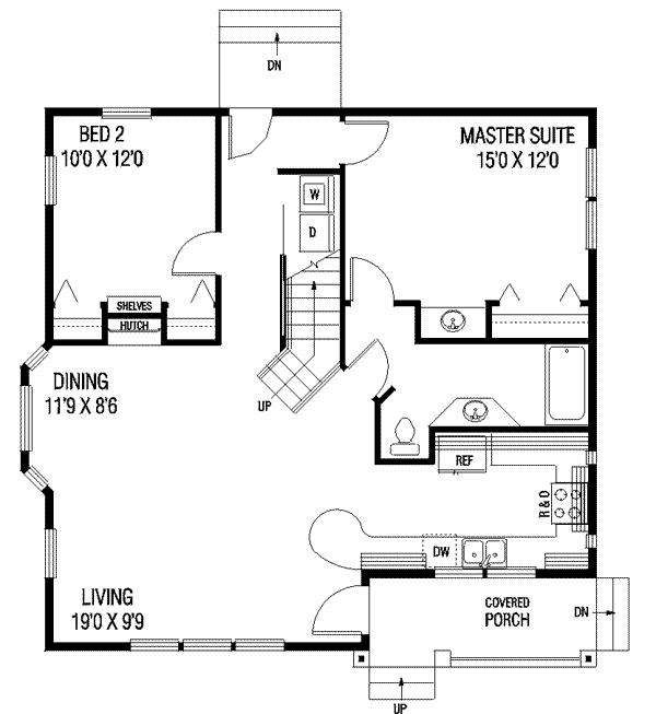 Home Plan - Traditional Floor Plan - Main Floor Plan #60-570