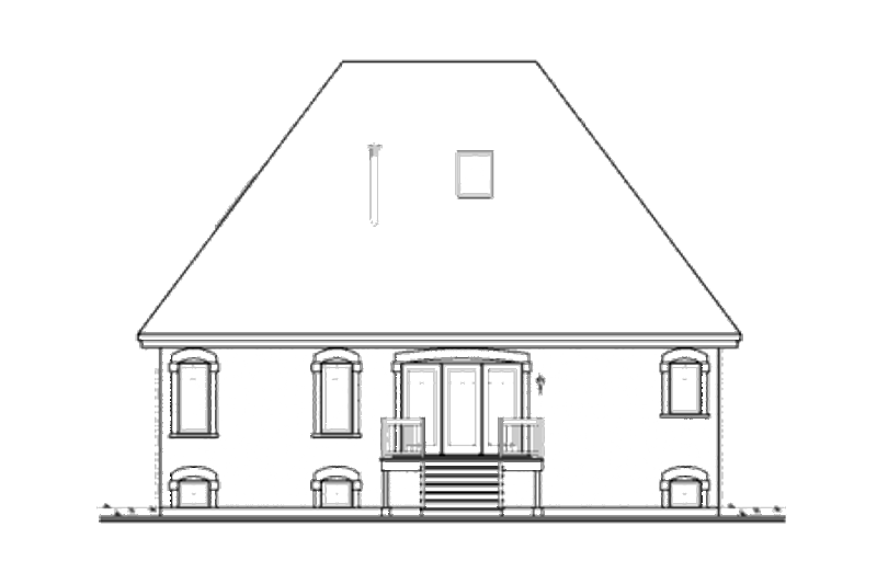 Home Plan - Exterior - Rear Elevation for European House Plan #23-2244 - 3 bed, 1 bath
