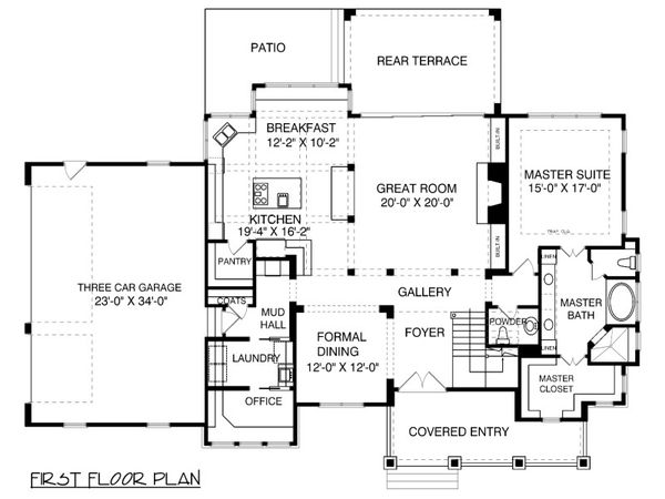 Traditional Floor Plan - Main Floor Plan #413-886