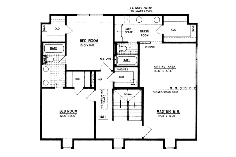 Colonial Style House Plan - 4 Beds 3 Baths 2440 Sq/Ft Plan #36-394 ...