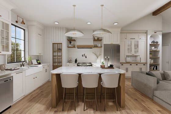 Interior - Kitchen for Bungalow House Plan #23-2818 - 4 bed, 2 bath