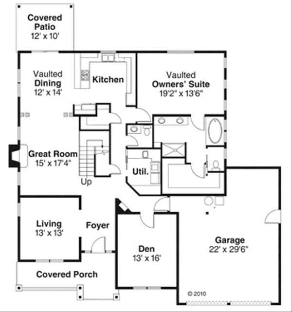 Architectural House Design - Craftsman Floor Plan - Main Floor Plan #124-845