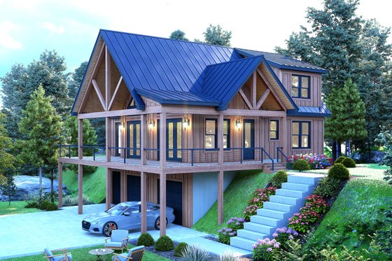 Luxe House Plan for Sloping Lot