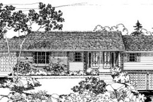 Ranch Exterior - Front Elevation Plan #303-166