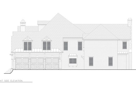 Exterior - Rear Elevation 2 for Classical House Plan #54-701 - 5 bed, 4.5 bath