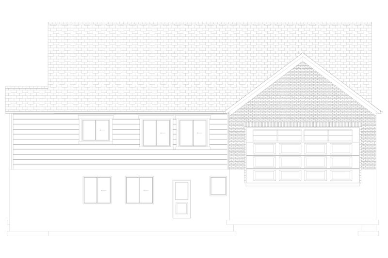 House Blueprint - Exterior - Rear Elevation 3 for Craftsman House Plan #1060-479 - 3 bed, 2.5 bath