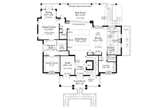 Floor Plan - Main Floor for Cottage House Plan #938-159 - 4 bed, 3.5 bath